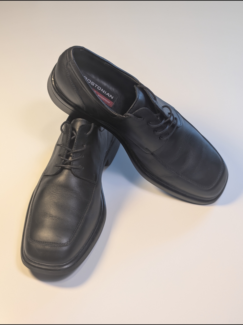 Bostonian Italy Men 9 M Waterproof Leather Bicycle Toe Dress Shoes Black 24500
